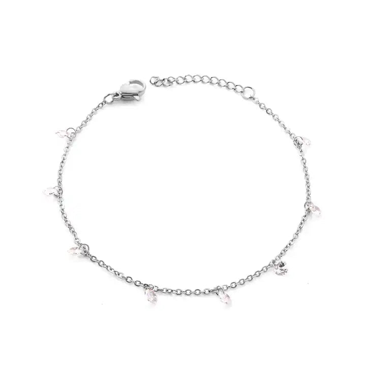 Petite Rhinestone Cable Link Chain Bracelet - HOUSE OF ANKLET