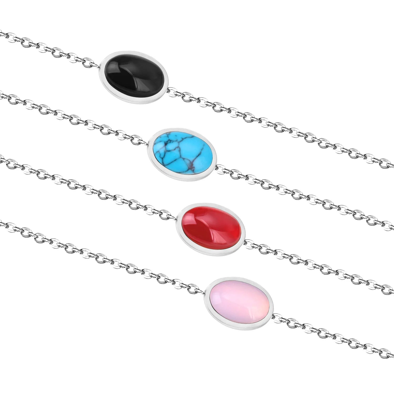 Agate Stone Cable Link Bracelet - HOUSE OF ANKLET