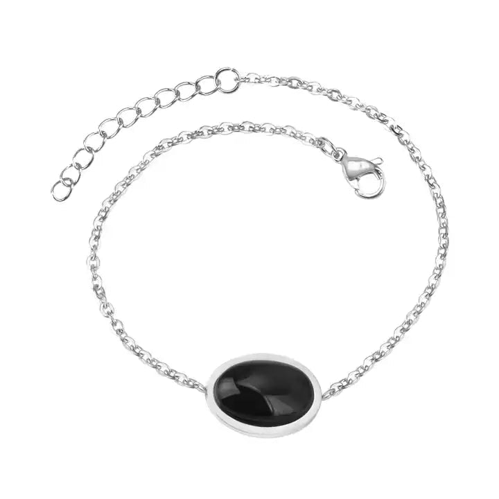 Agate Stone Cable Link Bracelet - HOUSE OF ANKLET