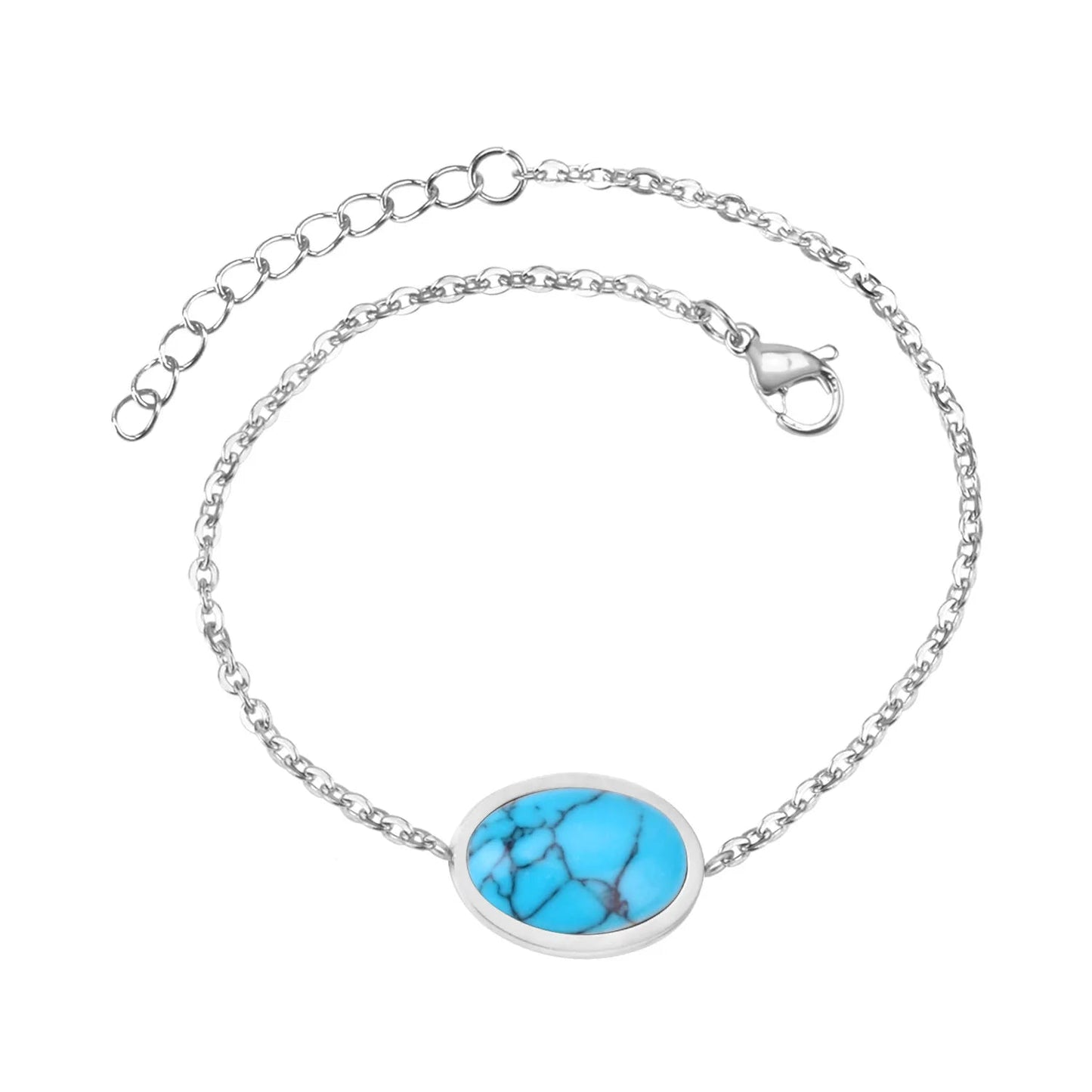 Agate Stone Cable Link Bracelet - HOUSE OF ANKLET