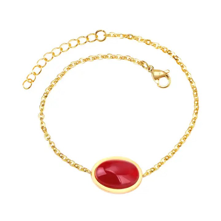 Agate Stone Cable Link Bracelet - HOUSE OF ANKLET