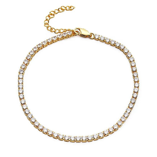 Baguette Tennis Chain Anklet - HOUSE OF ANKLET