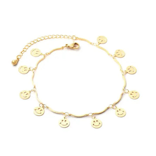 Smiley Freeform Chain Anklet - HOUSE OF ANKLET