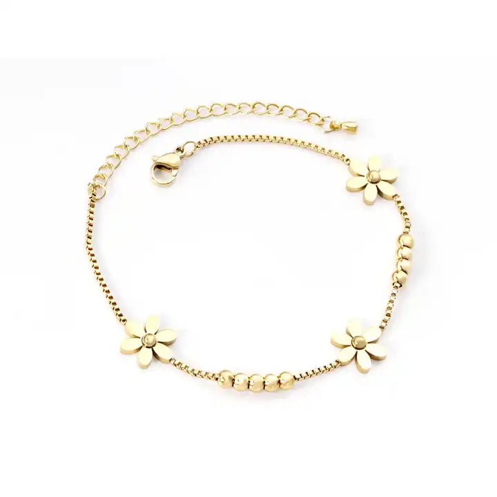 Sunflower Box Chain Anklet - HOUSE OF ANKLET
